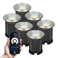 6x Maisy Smart WiFi LED ground light round stainless steel WW-CW IP67 waterproof 3 years warranty