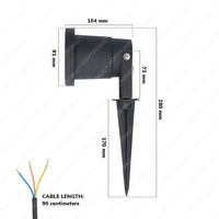 Sydney Gardenspike aluminium black suitable for GU10 spots IP65 moisture-proof 3 Years warranty