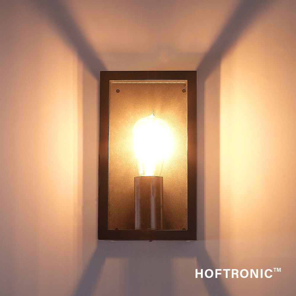 Stella dimbare LED wandlamp - excl. E27 lichtbron - max. 60 watt - IP44 - Zwart - 3 jaar garantie voor binnen en buiten
