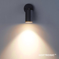 Lago kantelbare wandlamp - Dimbaar - IP44 - Exclusief GU10 - Spotlight voor binnen en buiten - Geschikt als wandspot en plafondspot - Zwart