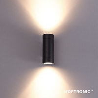 Cali dimmable LED wall light - GU10 excl. light source - Up & Down light - For indoor and outdoor use - Double sided - Black