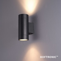Cali dimmable LED wall light - GU10 excl. light source - Up & Down light - For indoor and outdoor use - Double sided - Black
