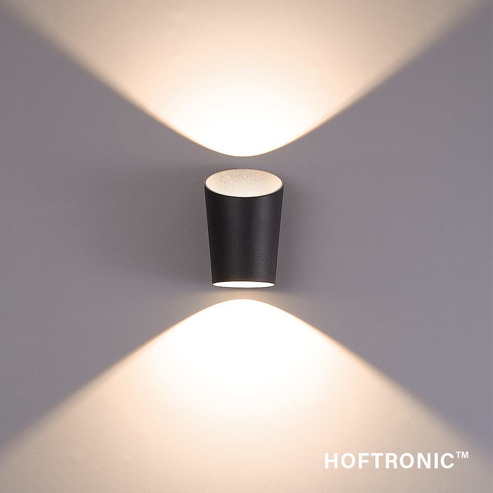LED Wandlamp Cursa zwart Up & Down 6 Watt 3000K IP54 voor binnen en buiten