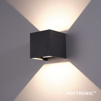 Set of 3 Dimmable LED Wall light Kansas black 7 Watt 3000K Up & Down light IP65