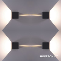 Set of 3 Dimmable LED Wall light Kansas black 7 Watt 3000K Up & Down light IP65