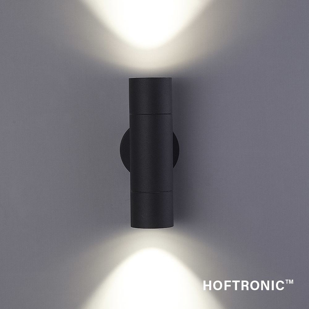Dax LED dimbare wandlamp - Tweezijdig Up & Down - excl. 2x GU10 spots - IP65 voor binnen- en buitengebruik - Zwart voor binnen en buiten
