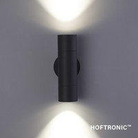 Dax LED dimmbare Wandleuchte - Zweiseitig Up & Down - Warmweiß 2700K - inkl. 2x GU10-Spots - IP65 für den Innen- und Außenbereich - Schwarz