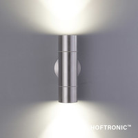 Dax LED dimbare wandlamp - Tweezijdig Up & Down - Neutraal wit 4000K - incl. 2x GU10 spots - IP65 voor binnen- en buitengebruik - RVS