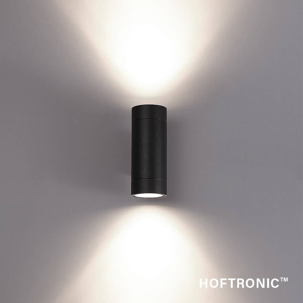 Cali dimbare LED wandlamp - 4000K neutraal wit - 10 watt - GU10 - Up & Down light - IP65 - Dubbelzijdig - Zwart voor binnen en buiten