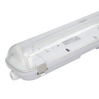 LED Wannenleuchte IP65 60 cm Edelstahlklammern Linkable Doppelversion