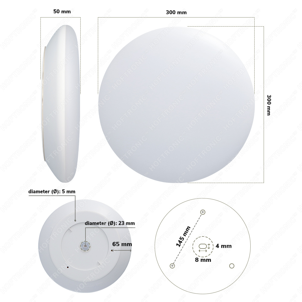 LED Bulkhead 30 cm - Plafondlamp - WiFi + Bluetooth - 18W 1800 Lumen - Lichtkleur instelbaar - Dimbaar - IK10 - Wit - IP65 Waterdicht