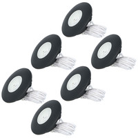 Set van 6 LED Inbouwspots Pavo zwart 3 Watt 2700K 260lm Ultra dun 12 mm
