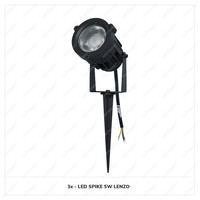 3er Set Lenzo 5W LED Gartenstrahler mit Erdspieß Schwarz 3000K Warmweiß IP65 Wasserdicht 350lm
