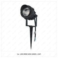 LED Gartenstrahler mit Erdspieß Lenzo Cap - Modern schwarz - 10 Watt - Warmweiß 3000K - IP65 Wasserdicht ideal als Gartenbeleuchtung