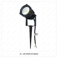 Set van 9 moderne zwarte LED prikspot Renzo - 5 Watt - Warm wit 3000K - IP65 Waterdicht ideaal als tuinverlichting