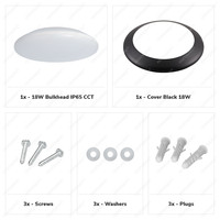 LED Ceiling lamp 18W CCT - 2100lm - IK10 - Ø30 cm - Black - IP65