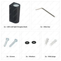 Douglas LED Wandleuchte Schwarz - IP65 wasserdicht - Dimmbar - Up & Down Licht ohne Leuchtmittel