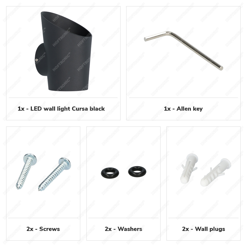 LED Wandlamp Cursa zwart Up & Down 6 Watt 3000K IP54 voor binnen en buiten