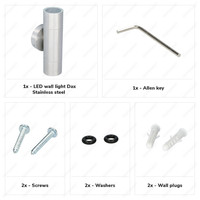 Dax LED dimbare wandlamp - Tweezijdig Up & Down - excl. 2x GU10 spots - IP65 voor binnen- en buitengebruik - RVS