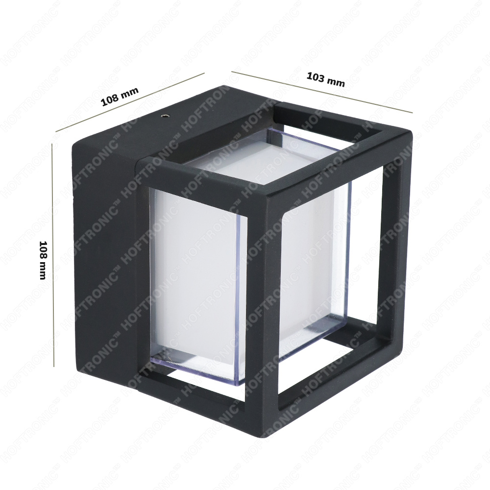 LED Wandlamp Pia zwart 6 Watt 3000K IP54 voor binnen en buiten