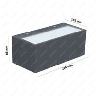 LED wandlamp Rivera L 16 Watt 3000K IP54 zwart