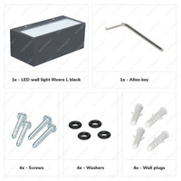 LED-Wandleuchte Rivera L 16 Watt 3000K IP54 Schwarz