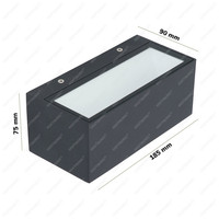 LED wandlamp Rivera M 13 Watt 3000K IP54 zwart