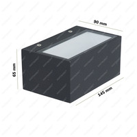LED wandlamp Rivera S 9 Watt 3000K IP54 zwart