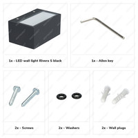 LED-Wandleuchte Rivera S 9 Watt 3000K IP54 Schwarz