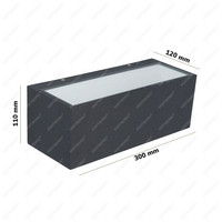 LED wandlamp Rivera XL 24 Watt 3000K IP54 zwart