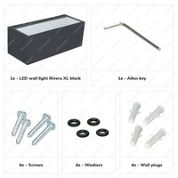 LED-Wandleuchte Rivera XL 24 Watt 3000K IP54 Schwarz