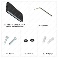 Dimmbare LED Wandleuchte Dallas XL Schwarz 24 Watt 3000K doppelseitige Beleuchtung IP54 spritzwassergeschützt 3 Jahre Garantie