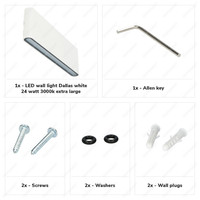 Dallas XL dimbare LED wandlamp - 3000K warm wit - 24 Watt - Up & down light - IP54 voor binnen en buiten - Tweezijdige muurlamp - Wit