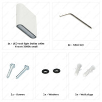 Dallas S dimmable LED wall light - 3000K warm white - 6 Watt - Up & down light - IP54 for indoor and outdoor use - Two sided wall light - White