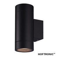 Cali dimbare LED wandlamp - 2700K warm wit - 10 watt - GU10 - Up & Down light - IP65 - Dubbelzijdig - Zwart