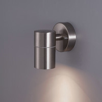 Wandlamp Mason - IP44 Spatwaterdicht - Muurlamp voor binnen en buiten - Incl. 4000K neutraal witte GU10 spot - Dimbaar - Industriële wandlamp - Roestvrij staal