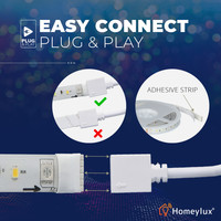 Homeylux RGBW Smart starter kit including 3 pieces Smart 10 Watt E27 bulbs and 1 piece 5 meter Smart LED Strip with remote control and App