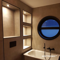 Set van 10 stuks dimbare LED inbouwspots Porto met 5 Watt spot IP44 Zwart incl. afstandsbediening