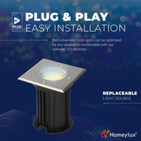 Intelligenter WiFi LED Bodeneinbaustrahler quadratisch Ramsay RVS WW-CW IP67