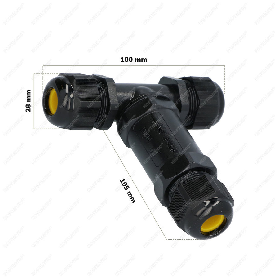 5x Cable connector Tshape IP68 waterproof