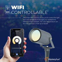 9x Smart WiFi LED Gardenspike Spikey aluminium anthracite WW-CW IP65