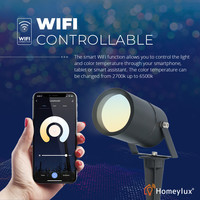 3x Smart WiFi Prikspot Spikey aluminium zwart WW-CW IP65