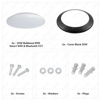 LED Ceiling lamp Smart WiFi + BLE 25W CCT - 2600lm - IK10 - Ø308 cm - Black - IP65
