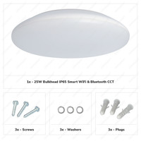 LED Smart Deckenleuchte WiFi + Bluetooth 25W einstellbare Lichtfarbe - 2600lm - IK10 - Ø38 cm - Weiß - IP65