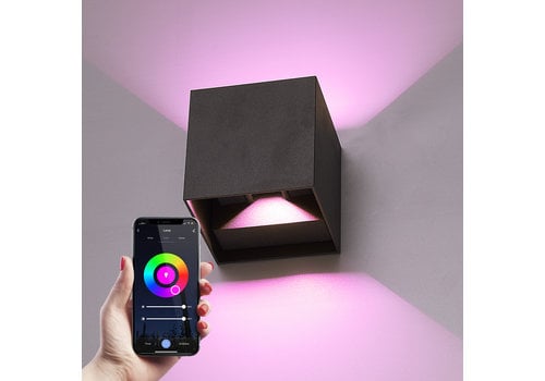 HOFTRONIC SMART Kansas dimmbare LED Wandleuchte - RGBWW - 6 Watt - IP65 - Schwarz