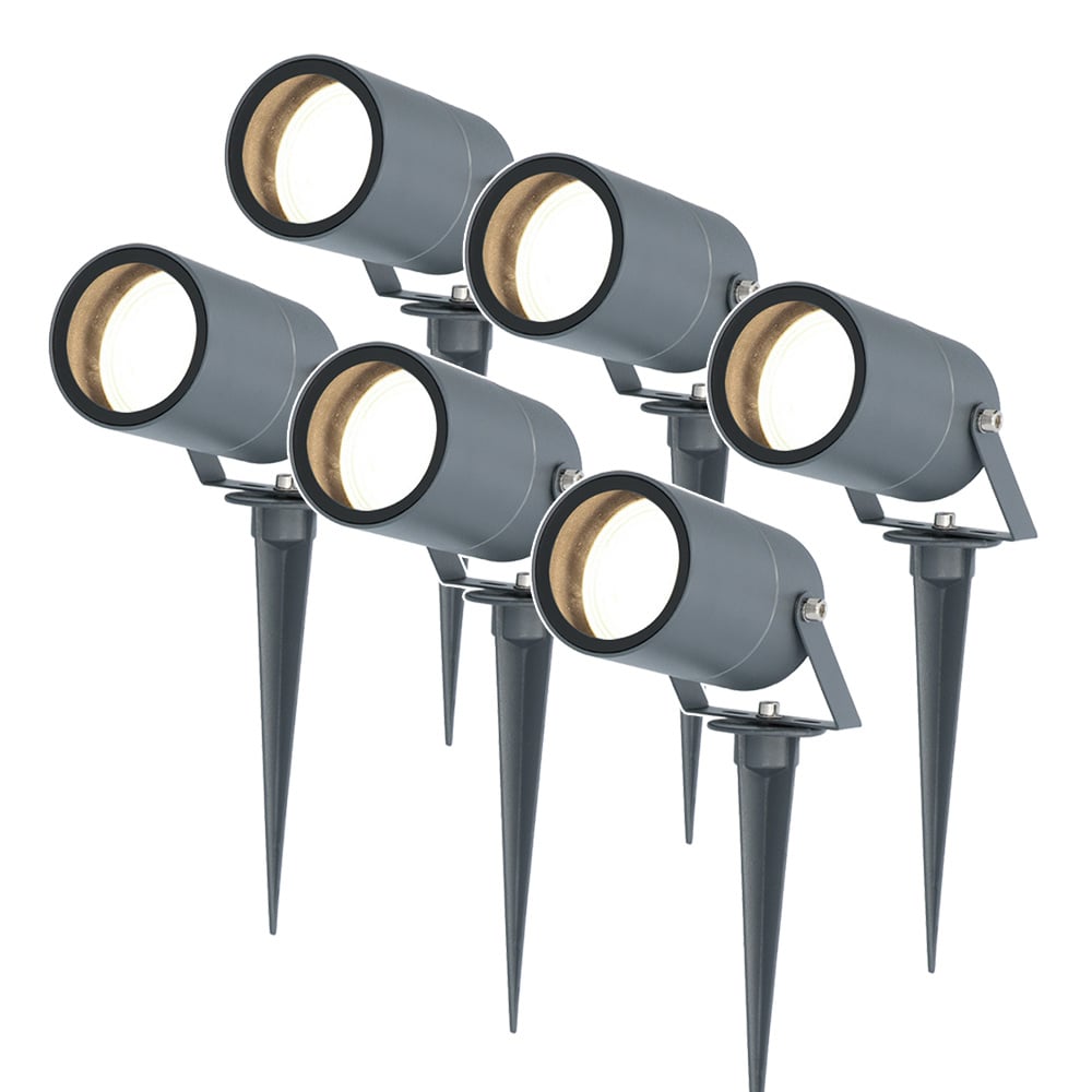 HOFTRONIC™ 6x Spikey LED Prikspot 5 Watt 4000K antraciet IP65 waterdicht