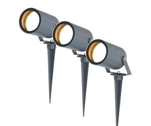 HOFTRONIC 3x Spikey LED Prikspot 5 Watt 400lm 2700K antraciet IP65