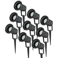 Set van 9 aluminium prikspots dimbaar 6.5 Watt GU10 4000K IP44