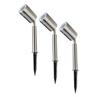 Set van 3 RVS prikspots dimbaar 5 Watt GU10 3000K IP44