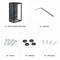 Stella dimmbare LED-Wandleuchte - excl. E27 Leuchtmittel - max. 60 Watt - IP44 - Schwarz - 3 Jahre Garantie